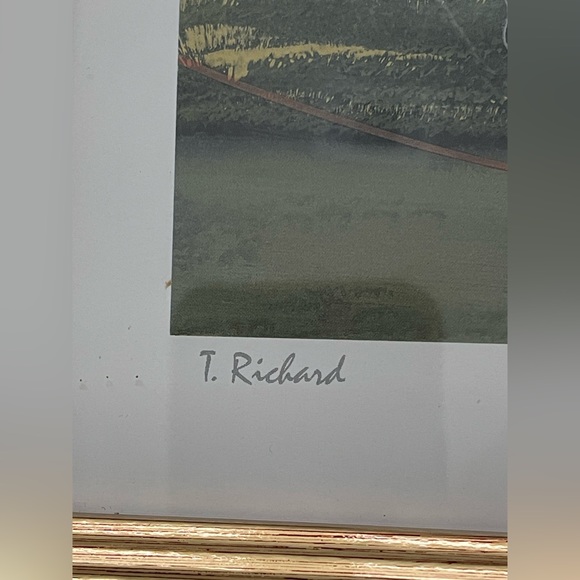 ART PRINT BY T. RICHARDS “SIMPLE PLEASURES" SIGNED AND FRAMED - Picture 5 of 7